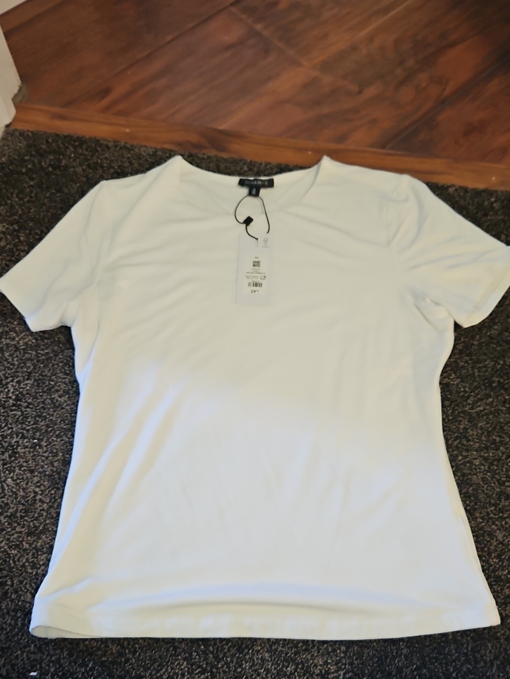Dynamite White Short-Sleeve Crewneck Tee